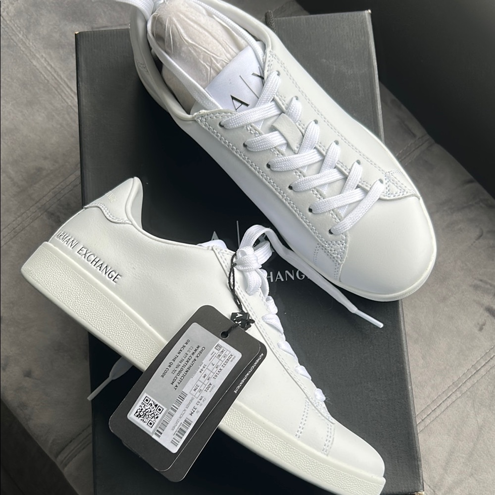 Armani Exchange White Sneakers Minimalist Design